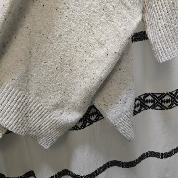 Loft cream colored black speckled knit turtleneck sweater oversized boxy XS - Picture 9 of 12